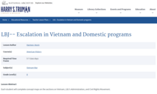LBJ-- Escalation in Vietnam and Domestic Programs Lesson Plan LBJ-- Escalation in Vietnam and Domestic Programs Lesson Plan