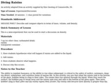 Diving Raisins Lesson Plan Diving Raisins Lesson Plan