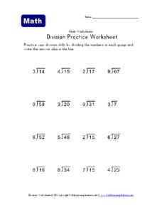 Division Practice Worksheet Worksheet Division Practice Worksheet Worksheet