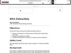 DNA Extraction Lesson Plan DNA Extraction Lesson Plan