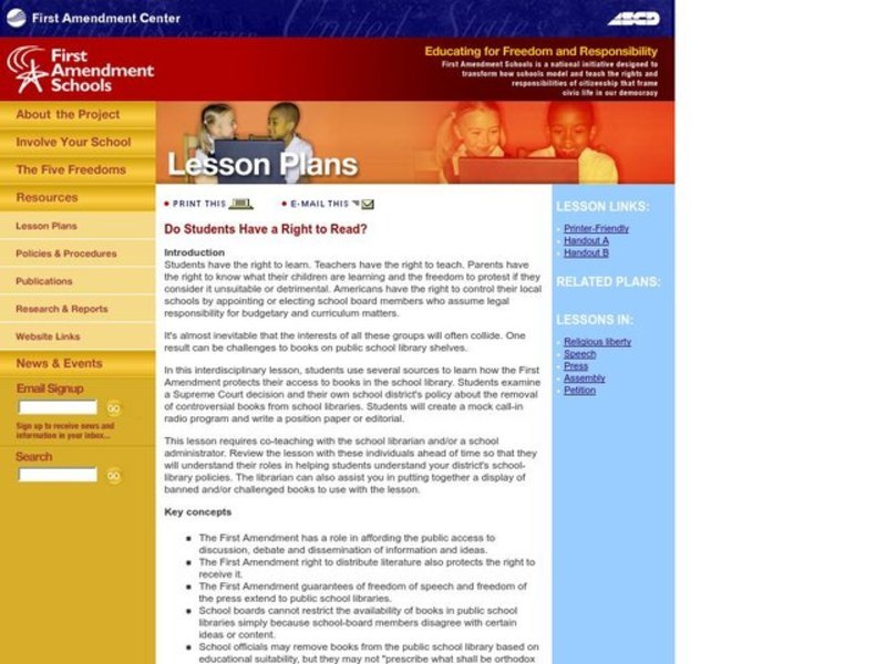 Do Students Have a Right to Read? Lesson Plan Do Students Have a Right to Read? Lesson Plan