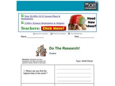 Do the Research! Worksheet Do the Research! Worksheet