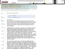 Do You Have a Prayer? Lesson Plan Do You Have a Prayer? Lesson Plan