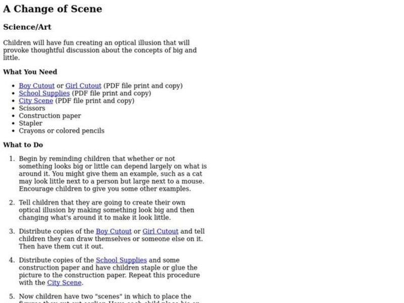 A Change of Scene Lesson Plan A Change of Scene Lesson Plan
