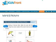 Kids Learning Exercise -Match Word & Picture: U Interactive Kids Learning Exercise -Match Word & Picture: U Interactive