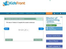 Complete the Number Sentence 6 Interactive Complete the Number Sentence 6 Interactive