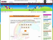 Find the Even Numbers 2 Interactive Find the Even Numbers 2 Interactive