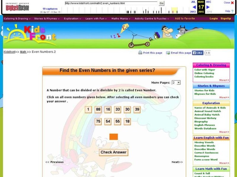 Find the Even Numbers 2 Interactive Find the Even Numbers 2 Interactive