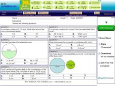 Ten Multiple-Choice Circle Problems Interactive Ten Multiple-Choice Circle Problems Interactive