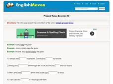 Present Tense Exercise 12 Interactive Present Tense Exercise 12 Interactive