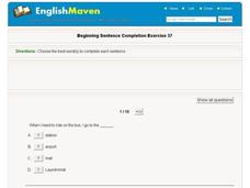 Beginning Sentence Completion: 37 Interactive Beginning Sentence Completion: 37 Interactive