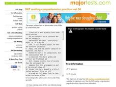 SAT Reading Comprehension Practice Test 06 Interactive SAT Reading Comprehension Practice Test 06 Interactive