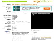 SAT Sentence Completion Practice Test 09 Interactive SAT Sentence Completion Practice Test 09 Interactive