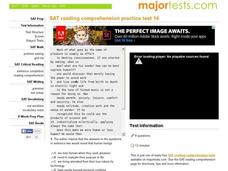 SAT Reading Comprehension Practice Test 14 Interactive SAT Reading Comprehension Practice Test 14 Interactive