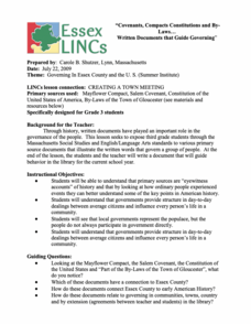 Covenants, Compacts, Constitutions and By-Laws... Written Documents that Guide Governing Lesson Plan Covenants, Compacts, Constitutions and By-Laws... Written Documents that Guide Governing Lesson Plan