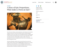 A Story of Epic Proportions: What Makes a Poem an Epic? Lesson Plan A Story of Epic Proportions: What Makes a Poem an Epic? Lesson Plan