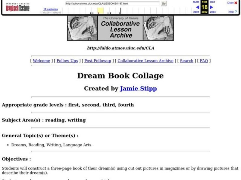 Dream Book Collage Lesson Plan Dream Book Collage Lesson Plan