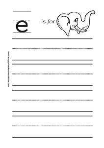 E is for Elephant Worksheet E is for Elephant Worksheet