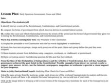 Early American Government: Cause and Effect Lesson Plan Early American Government: Cause and Effect Lesson Plan