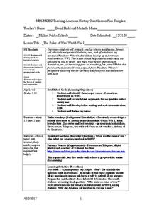 The Rules of War/World War I Lesson Plan The Rules of War/World War I Lesson Plan