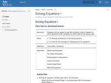 Solving Equations I Lesson Plan Solving Equations I Lesson Plan