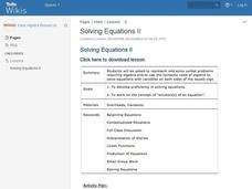 Solving Equations II Lesson Plan Solving Equations II Lesson Plan