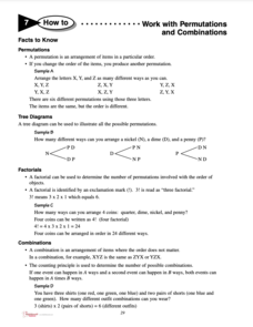 Permutations and Combinations Worksheet Permutations and Combinations Worksheet