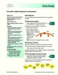 Build a Cardboard Bridge That Can Hold Potatoes Lesson Plan Build a Cardboard Bridge That Can Hold Potatoes Lesson Plan