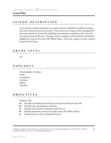 Abraham Lincoln and the Five-Dollar Note Lesson Plan Abraham Lincoln and the Five-Dollar Note Lesson Plan