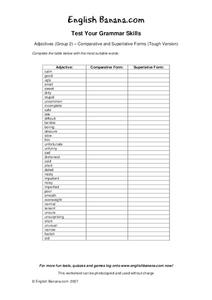 Adjectives - Comparative and Superlative Forms Worksheet Adjectives - Comparative and Superlative Forms Worksheet