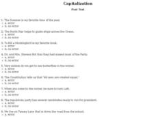 Capitalization Post Test Interactive Capitalization Post Test Interactive