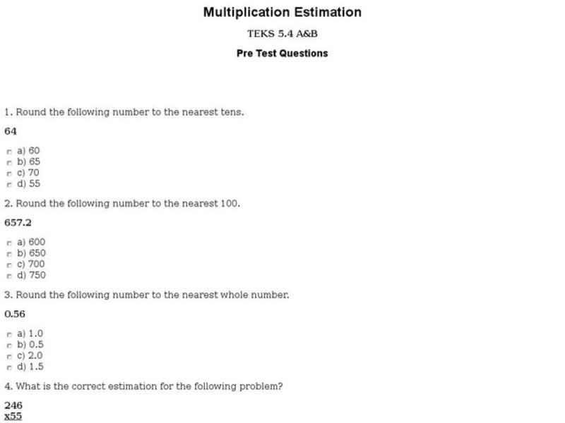 Estimating Before Multiplying Interactive Estimating Before Multiplying Interactive
