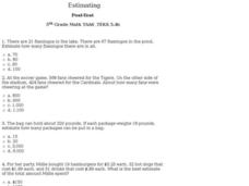 Estimating: Post Test Interactive Estimating: Post Test Interactive