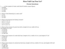 How Full Can You Go? Pretest Questions Interactive How Full Can You Go? Pretest Questions Interactive