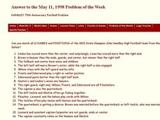 Handley 75th Anniversary Football Problem Worksheet Handley 75th Anniversary Football Problem Worksheet