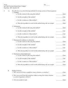 Systems of Equations (Systems Project Part 1) Worksheet Systems of Equations (Systems Project Part 1) Worksheet