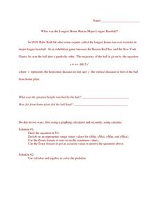 Longest Home Run Worksheet Longest Home Run Worksheet