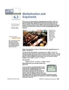 Multiplication and Exponents Lesson Plan Multiplication and Exponents Lesson Plan