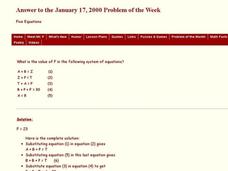 The Five Equation Problem Worksheet The Five Equation Problem Worksheet