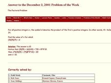The Factorial Problem Worksheet The Factorial Problem Worksheet