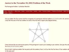 The Pentagram Problem Worksheet The Pentagram Problem Worksheet