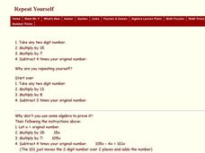 Algebraic Proofs for Repeated Digits Worksheet  Algebraic Proofs for Repeated Digits Worksheet