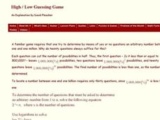 Why does Twenty Questions Suffice for Guessing a Number Between One and One Million? Worksheet Why does Twenty Questions Suffice for Guessing a Number Between One and One Million? Worksheet