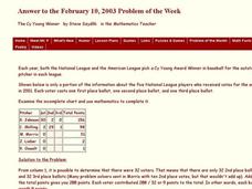 The Cy Young Winner Worksheet The Cy Young Winner Worksheet