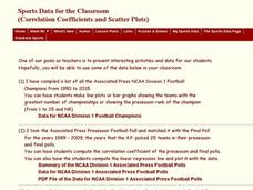 Sports Data for the Classroom Worksheet Sports Data for the Classroom Worksheet