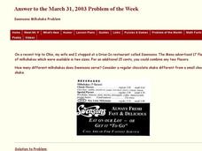 Swensons Milkshake Problemn Worksheet Swensons Milkshake Problemn Worksheet