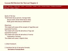 Lesson #63 Review for Test on Chapter 4 Lesson Plan Lesson #63 Review for Test on Chapter 4 Lesson Plan