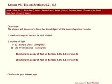 Test on sections 6.2-6.3 Lesson Plan Test on sections 6.2-6.3 Lesson Plan