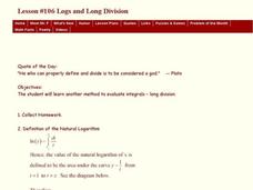 Lesson #106 Logs and Long Division Lesson Plan Lesson #106 Logs and Long Division Lesson Plan