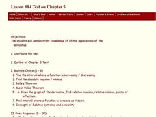 Lesson #84 Test on Chapter 5 Lesson Plan Lesson #84 Test on Chapter 5 Lesson Plan